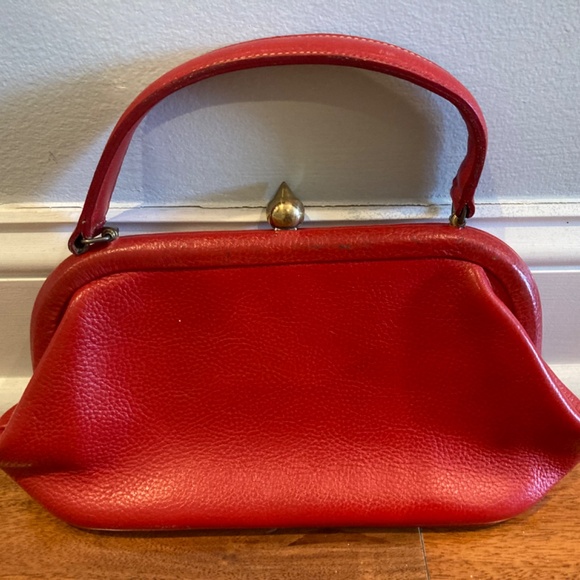 Vintage 1960s Beautiful Roger Van S. Red Leather Purse - Picture 2 of 3